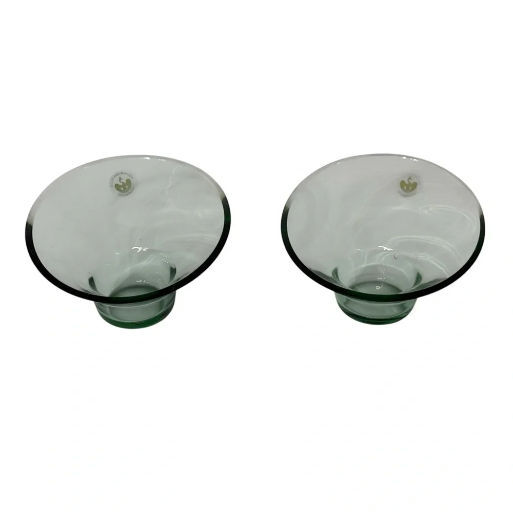 Holme Gaard Luce Mouth Blown Evergreen Tealight Unique Candle Holders Set‎ of 2